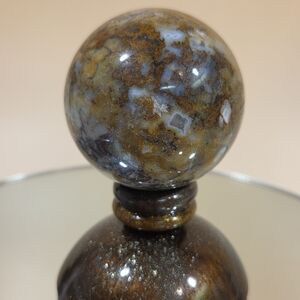 Natural Polished AA-Grade Pietersite Gemstone Sphere On Handmade Resin Display
